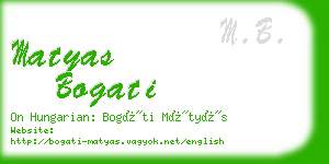 matyas bogati business card